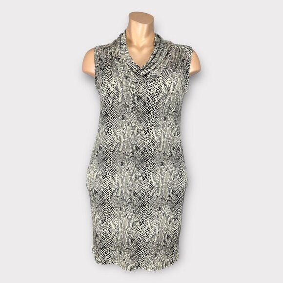 Michael Kors Womens Plus Snake Print Sleeveless Shift Dress Cowl Neck size 1X - Picture 1 of 11
